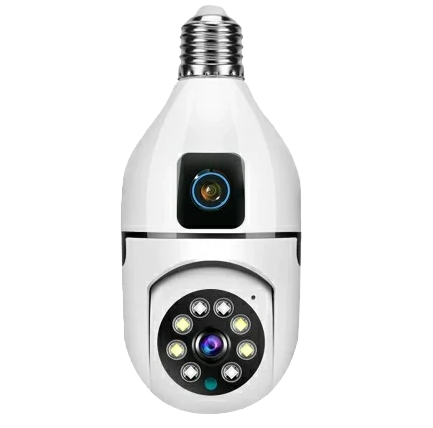 Dual Lens V380 Pro PTZ Bulb IP Night Vision Camera